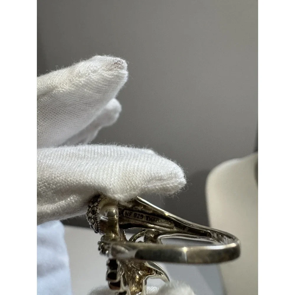 Sterling‎ Silver Marcasite Studded Dolphin Wrap Around Band Ring 925 Sz 8